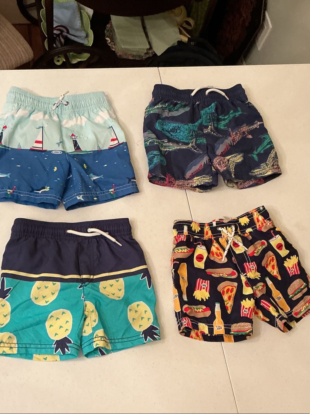 Soda Kids Mixed Print Swim Shorts Set - Navy, Teal, Black, Light Blue